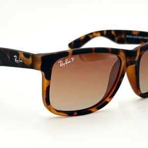 Mens Sports Sunglasses Polarized Ray-Ban Justin Tortoise Brown Lens 865/T5 55mm
